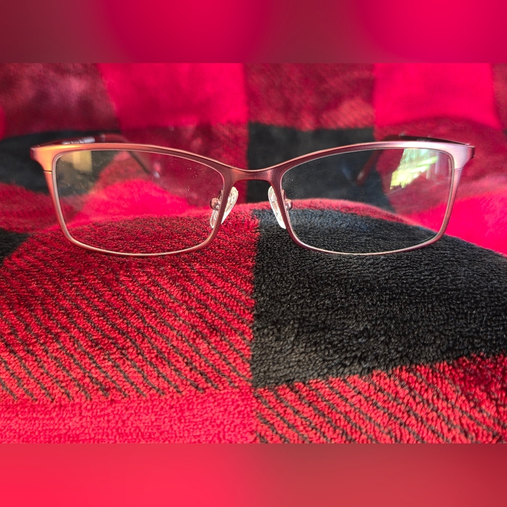 Titanium Piper Red Rectangular Eyeglass Frames - image 3